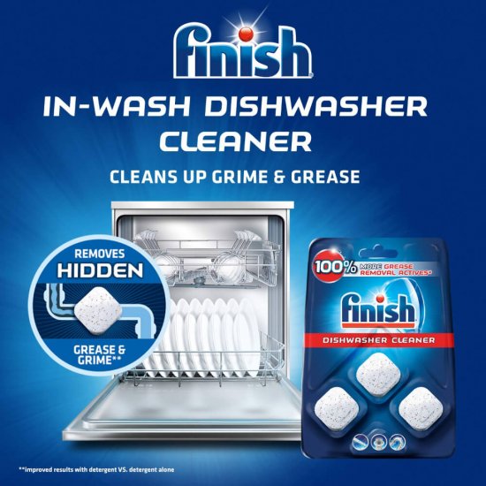 FINISH Tablete pentru Curatat Masina de Spalat Vase, 3 Buc/Set  Elimina Grasimea, Pastile pentru Masina de Spalat, Detergent pentru Masina de Spalat Vase, Set 3 Tablete Degresante, Detergent Anti Grasime, Tablete Degresante Masina de Spalat Vase