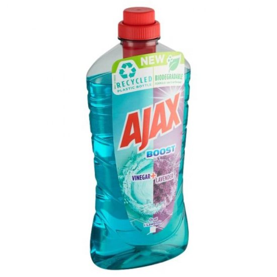 Solutie Suprafete AJAX Boost Vinegar and Blue Lavender, 1 L, Solutie Curatat Suprafete, Solutie cu Otet si Lavanda, Solutie de Curatat Ajax, Lichid Curatat Suprafete, Detergent Lichid Suprafete, Detergent Otet si Lavanda