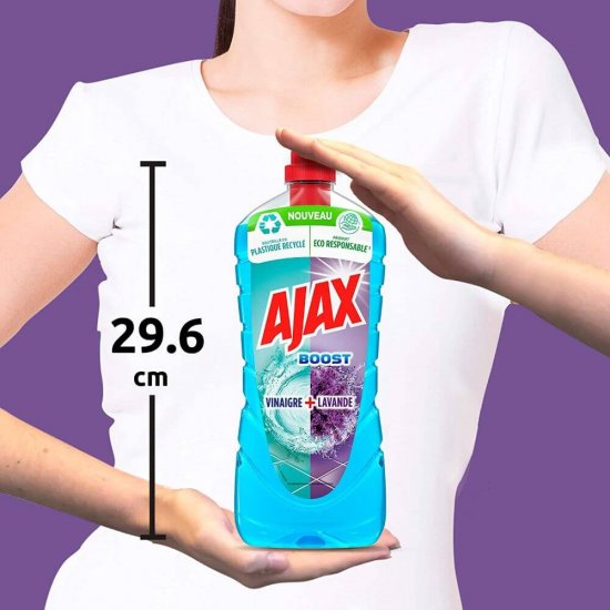 Solutie Suprafete AJAX Boost Vinegar and Blue Lavender, 1 L, Solutie Curatat Suprafete, Solutie cu Otet si Lavanda, Solutie de Curatat Ajax, Lichid Curatat Suprafete, Detergent Lichid Suprafete, Detergent Otet si Lavanda