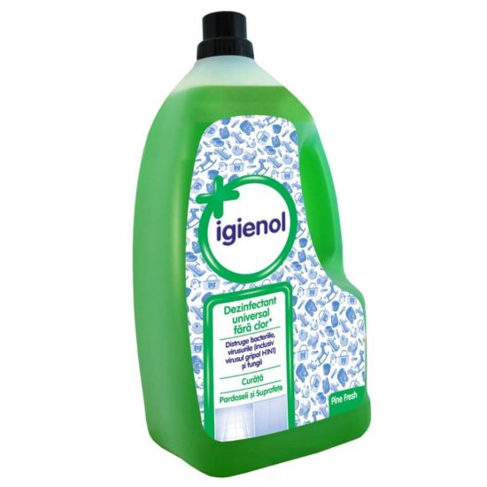 Dezinfectant Universal fara Clor Igienol Pine Fresh, 4 L, Dezinfectant Universal, Igienol Solutie Dezinfectanta Universala, Lichid Dezinfectant pentru Suprafete, Bidon Dezinfectant, Solutie Dezinfectanta Lichida, Solutie Lichida Dezinfectanta