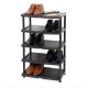 Etajera Pantofi cu 5 Rafturi STERK, 47x33x81 cm, Plastic Negru/Gri, Etajera cu Suporturi Pantofi, Etajere Depozitare Incaltaminte, Etajere Incaltaminte cu Rafturi  Hol, Etajera Uz Casnic de Aranjat Incaltamintea, Etajera Pantofi cu 5 Rafturi din Plastic