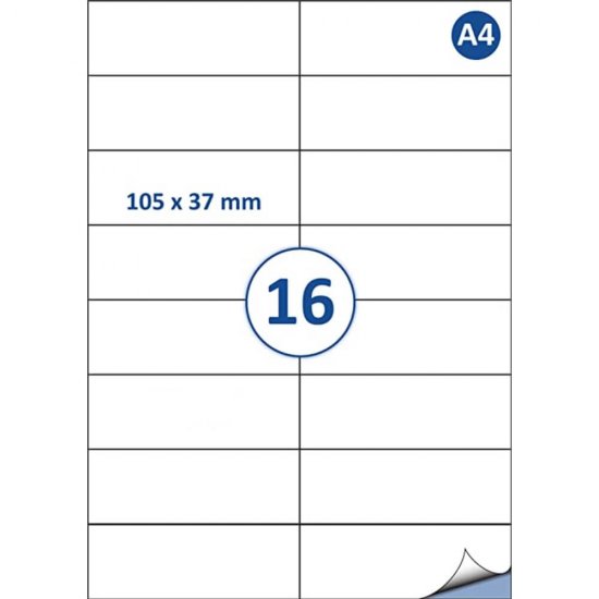 Etichete Autoadezive 16/A4 Xerox, 105x37 mm, 100 Coli-Set, Colturi Drepte, Etichete Albe Autoadezive, Top de Etichete Autoadezive, Etichete Xerox Albe, Etichete Albe Autoadezive, Etichete Autoadezive Ieftine