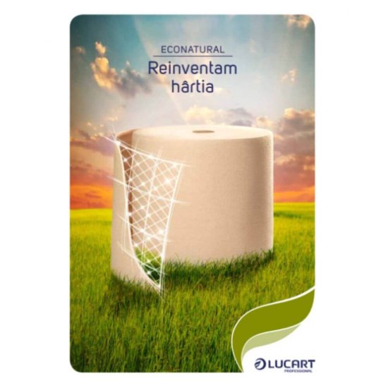 Hartie Igienica Lucart Eco Natural Jumbo, 2 Straturi, 12 Role/Bax, 900 Foi/Rola, Lungime 180 m, Hartie Igienica pentru Dispenser, Hartie Igienica Naturala, Hartie Igienica la Bax, Hartie Igienica Eco, Hartie Igienica Rola Mare