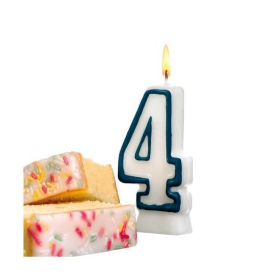 Lumanare Aniversara Cifra 4, Lungime 7 cm, Parafina, Lumanari din Parafina, Lumanari Aniversare, Lumanari pentru Tort, Lumanare pentru Zile de Nastere, Lumanare Cifra pentru Tort, Cifre Lumanari pentru Tort