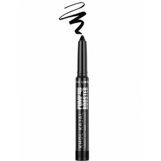 Creion de Ochi MISS SPORTY Pump Up Booster, Kohl Kajal 001 Darkness, 3 g, Creion pentru Ochi, Creion Contur pentru Ochi, Creion Negru pentru Ochi, Creion Retractabil de Ochi, Creion Kohl Kajal