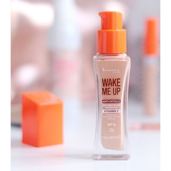 Fond de Ten Rimmel Wake Me Up, 100 Ivory, 30 ml, Fond de Ten cu Acoperire, Fond de Ten cu Acoperire Mare, Fond de Ten Rezistent, Fond de Ten Zilnic, Fond de Ten Rimmel London, Fond de Ten Wake Me Up, Fond de Ten pentru Fata, Fond de Ten Hidratant