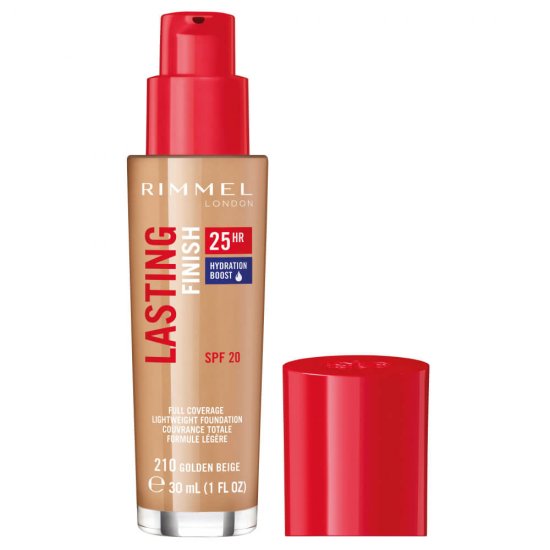 Fond de Ten Rimmel Lasting Finish 25h, 210 Golden Beige, 30 ml, Fond de Ten cu Acoperire, Fond de Ten cu Acoperire Mare, Fond de Ten Rezistent, Fond de Ten Zilnic, Fond de Ten Rimmel London, Fond de Ten Lasting Finish, Fond de Ten pentru Fata