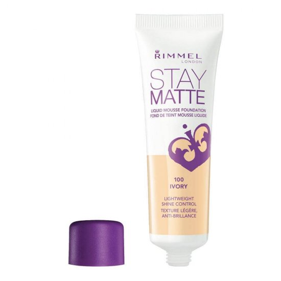 Fond de Ten RIMMEL LONDON Stay Matte, 100 Ivory, 30 ml, Fond de Ten Matifiant, Fond de Ten cu Acoperire Medie, Fond de Ten Rezistent, Fond de Ten Micsorare Pori, Fond de Ten Rimmel London, Fond de Ten Spuma, Fond de Ten pentru Fata