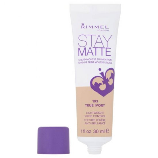 Fond de Ten RIMMEL LONDON Stay Matte, 103 True Ivory, 30 ml, Fond de Ten Matifiant, Fond de Ten cu Acoperire Medie, Fond de Ten Rezistent, Fond de Ten Micsorare Pori, Fond de Ten Rimmel London, Fond de Ten Spuma, Fond de Ten pentru Fata