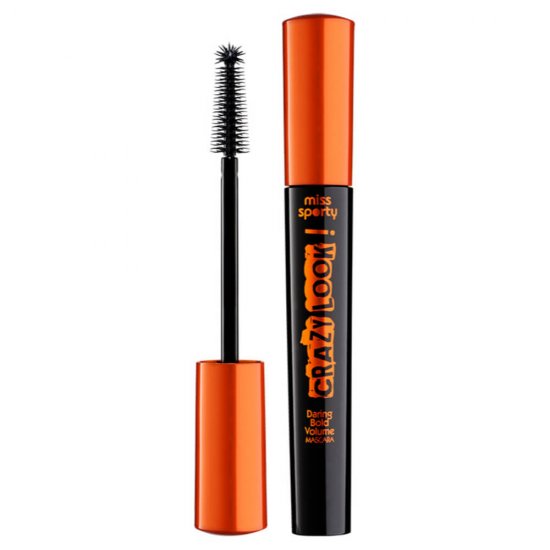 Mascara MISS SPORTY Crazy Look, 001 Black, 5.7 ml, Rimel Negru, Mascara pentru Volum, Rimel pentru Volumul Genelor, Rimel cu Efect de Volum, Mascara Neagra cu Efect de Volum, Mascara pentru Definire