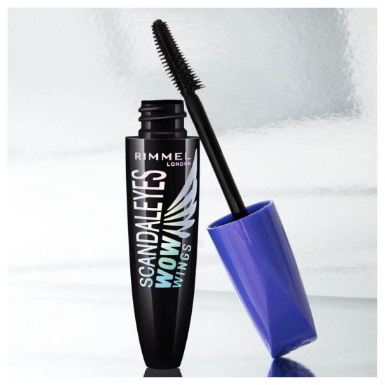 Mascara RIMMEL LONDON Scandal Eyes Wow Wings, 003 Extreme Black, 12 ml, Mascara pentru Volum, Mascara Neagra, Mascara pentru Definire, Mascara pentru Alungire, Mascara Rezistenta la Transfer, Rimel pentru Gene, Rimel pentru Volum