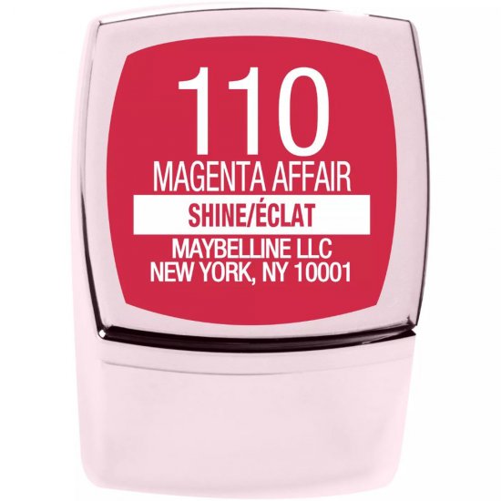 Ruj Magenta Affair 110 Maybelline New York Color Sensation Shine Compulsion, 5.7 g, Ruj de Buze, Ruj Maybelline, Ruj Clasic pentru Buze, Ruj Hidratant, Ruj Rosu, Ruj Cremos, Ruj Lucios, Ruj pentru Buze, Ruj Buze Clasic