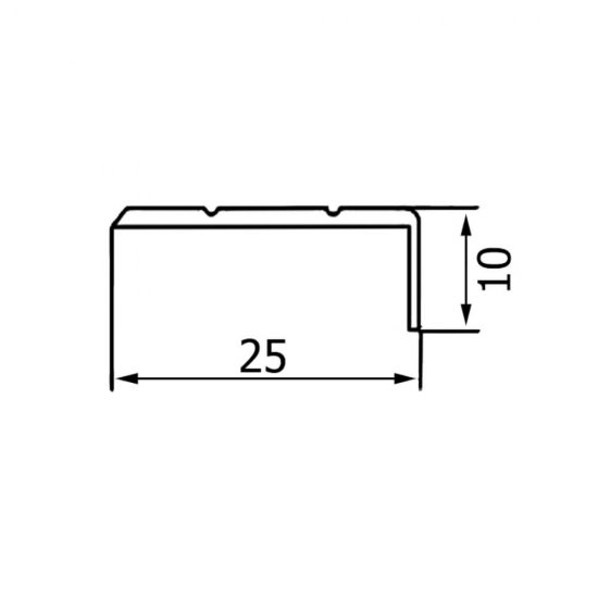 Profil Aluminiu pentru Trepte, 25x10 mm, 2.7 m, Argintiu, Model 3126, Profil Trepte, Profil pentru Treapta, Profil Protectie Trepte, Profil pentru Protectia Treptelor, Profil pentru Trepte, Profile pentru Trepte, Profile Trepte