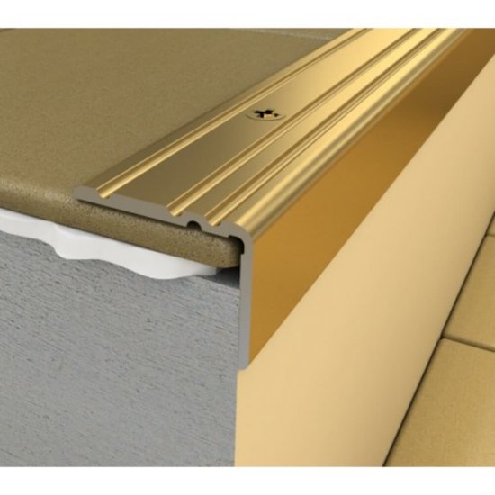 Profil Aluminiu pentru Trepte, 25x10 mm, 1 m, Bronz, Model 3126, Profil Trepte, Profil pentru Treapta, Profil Protectie Trepte, Profil pentru Protectia Treptelor, Profil pentru Trepte, Profile pentru Trepte, Profile Trepte