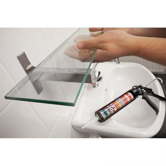 Adeziv si Etanseizant BISON Poly Max Crystal Express, 300 g, Culoare Transparent, Adeziv Universal, Adeziv Multisuprafete, Kit Adeziv Puternic, Adeziv Constructii, Adeziv Aplicare Pistol