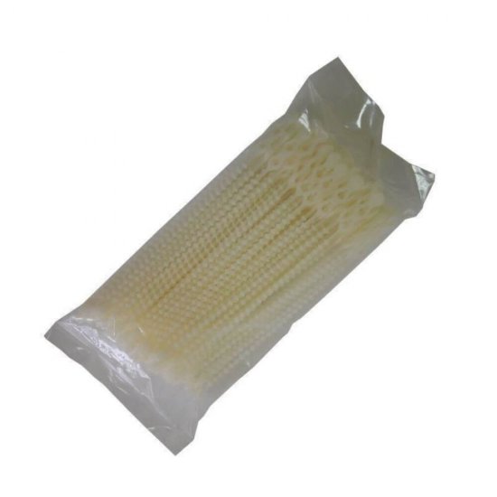 Set 100 Coliere Fixare Nylon, 4.5x210 mm, Alb, 2 Posibilitati de Fixare, Reutilizabile, Colier din Nylon pentru Fixare, Colier de Plastic Doua Pozitii de Fixare, Coliere de Plastic, Colier Reutilizabil, Soricei de Plastic Reutilizabili
