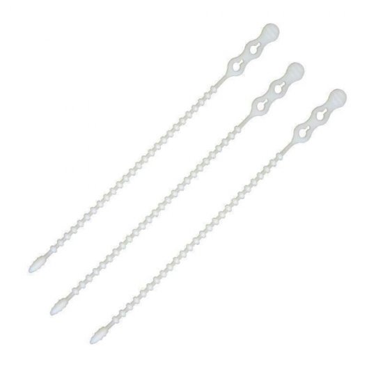 Set 100 Coliere Fixare Nylon, 4.5x210 mm, Alb, 2 Posibilitati de Fixare, Reutilizabile, Colier din Nylon pentru Fixare, Colier de Plastic Doua Pozitii de Fixare, Coliere de Plastic, Colier Reutilizabil, Soricei de Plastic Reutilizabili