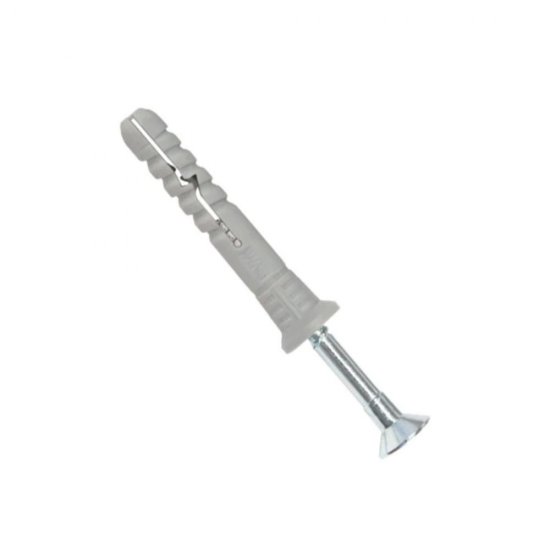 Set 200 Dibluri prin Bataie, 6x60 mm cu Surub, Dibluri, Dibluri 6 mm, Dibluri prin Bataie cu Surub, Dibluri Bataie cu Surub, Dibluri Universale, Sisteme de Fixare, Elemente de Fixare, Accesorii Montaj, Diblu cu Surub prin Bataie