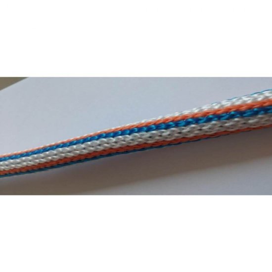 Snur Polipropilena, 12mm x 50m, Invelis Exterior Crosetat, Alb, Rosu, Albastru, Snur PP, Franghie Polipropilena, Sfoara Polipropilena, Franghie cu Invelis Impletit, Snururi PP Impletite, Franghii PP, Sfori PP, Sfoara de Plastic, Snur de Pastic