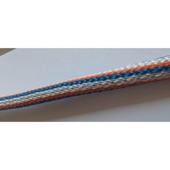 Snur Polipropilena, 14mm x 50m, Invelis Exterior Crosetat, Alb, Rosu, Albastru, Snur PP, Franghie Polipropilena, Sfoara Polipropilena, Franghie cu Invelis Impletit, Snururi PP Impletite, Franghii PP, Sfori PP, Sfoara de Plastic, Snur de Pastic