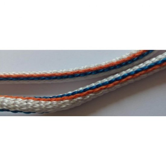 Snur Polipropilena, 16mm x 50m, Invelis Exterior Crosetat, Alb, Rosu, Albastru, Snur PP, Franghie Polipropilena, Sfoara Polipropilena, Franghie cu Invelis Impletit, Snururi PP Impletite, Franghii PP, Sfori PP, Sfoara de Plastic, Snur de Pastic