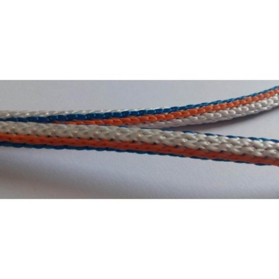 Snur Polipropilena, 6mm x 150m, Invelis Exterior Crosetat, Alb, Rosu, Albastru, Snur PP, Franghie Polipropilena, Sfoara Polipropilena, Franghie cu Invelis Impletit, Snururi PP Impletite, Franghii PP, Sfori PP, Sfoara de Plastic, Snur de Pastic