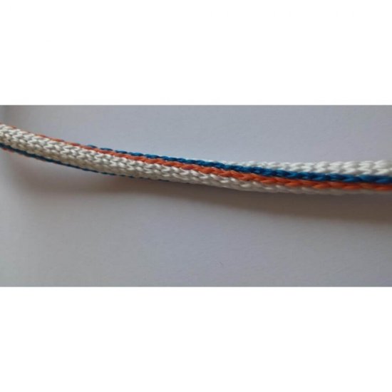 Snur Polipropilena, 8mm x 100m, Invelis Exterior Crosetat, Alb, Rosu, Albastru, Snur PP, Franghie Polipropilena, Sfoara Polipropilena, Franghie cu Invelis Impletit, Snururi PP Impletite, Franghii PP, Sfori PP, Sfoara de Plastic, Snur de Pastic