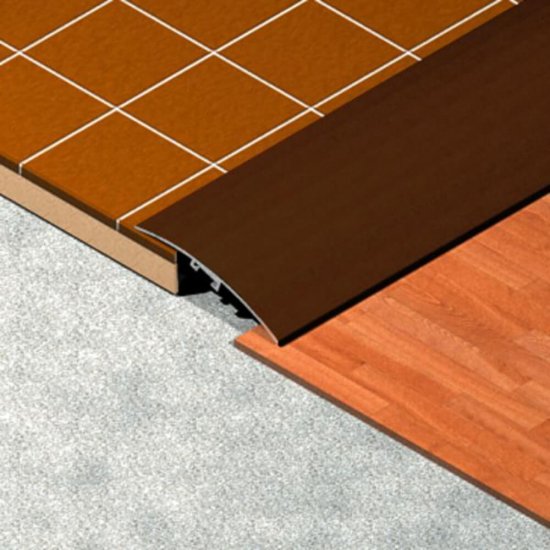 Profil Trecere cu Functie Dubla 4155, 41mm x 0.9m, Aluminiu, Stejar, Profil Trecere Pardoseala, Profil de Trecere Functie Dubla, Profil de Trecere Aluminiu, Profile de Trecere Parchet, Profil Trecere cu Functie Dubla Pardoseli