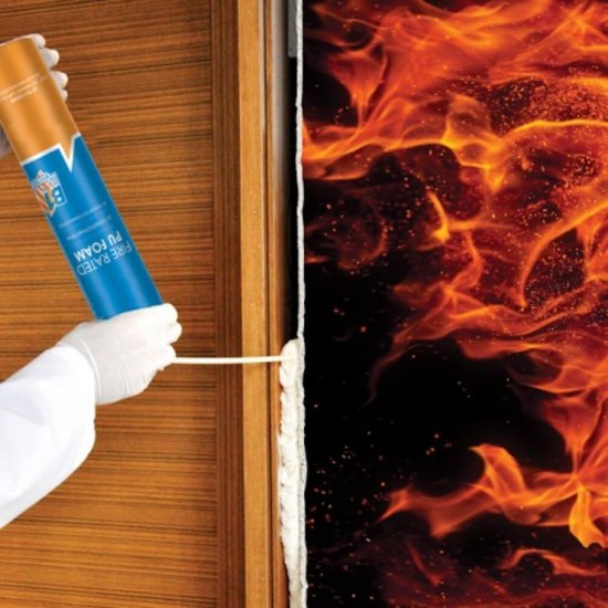 Spuma Poliuretanica Rezistenta la Foc Rino Fire, 750 ml, pentru Pistol, Spuma pentru Etansare si Izolare Rezistenta la Foc, Izolatie Spuma Poliuretanica Ignifuga, Izolatii Spume Poliuretanice Ignifuge, Spuma Poliuretanica Termoizolanta