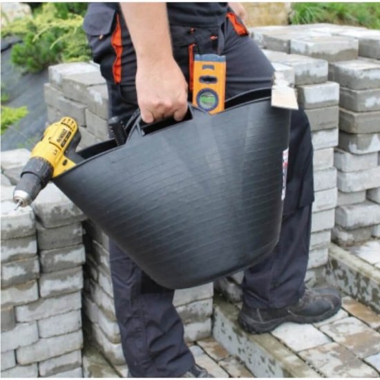 Galeata Flexibila, Capacitate 42 L, Culoare Negru,  Galeata Flexibila Neagra, Galeata pentru Transport, Galeata cu Maner,  Galeata Transport 42L, Galeata pentru Constructii