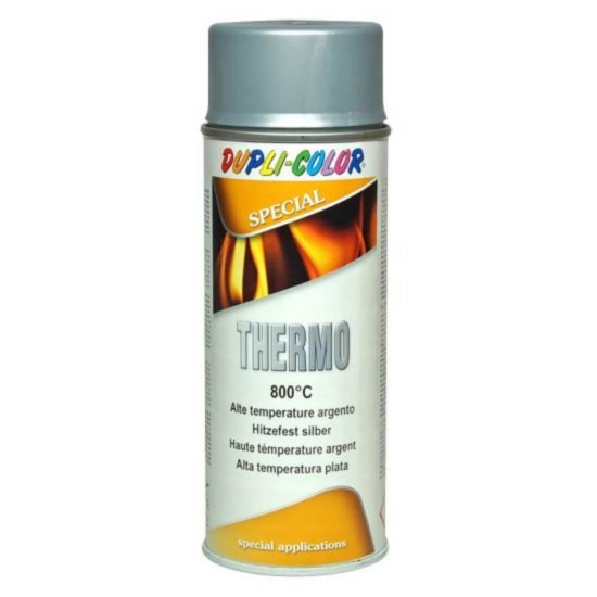 Vopsea Spray Argintiu Grade DUPLI-COLOR Thermo, 400 ml, Rezistenta la Temperatura de 800, Vopsea Spray Decorativa, Vopsea Spray Argintiu, Vopsea Rezistenta la Caldura, Spray Vopsea Termorezistenta, Vopsea Rezistenta la Temperaturi Ridicate