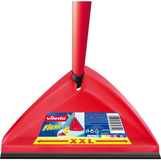 Faras cu Maner Flexibil Vileda Flexi, 27.5x7.5x79.5 cm, Rosu, Farase, Vileda Flexi Farase cu Coada Lunga, Farase cu Maner Flexibil, Farase din Plastic cu Coada, Faras din Plastic cu Maner pentru Curatenie, Farase Inalte din Plastic, Farase pentru Menaj