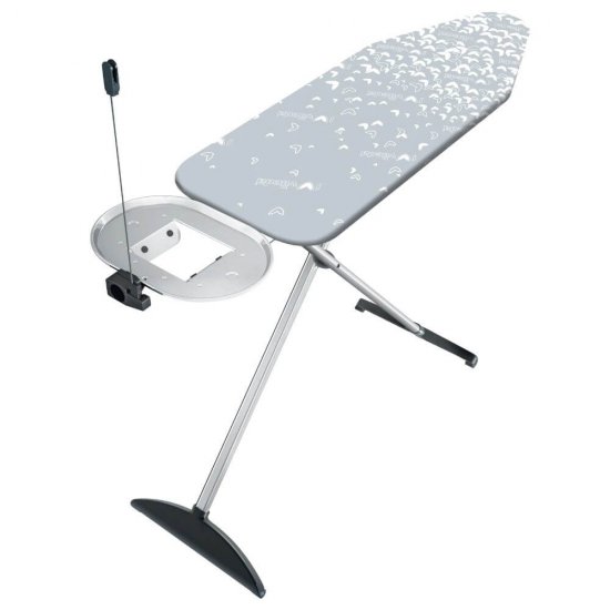 Masa de Calcat Vileda Premium Plus, 133×44 cm, cu Suport Fier de Calcat si Priza Electrica, Multicolor, Masa de Calcat Haine, Masa de Calcat cu Suport pentru Fierul de Calcat, Masa de Calcat cu Priza, Masa de Calcat cu Suport de Fier de Calcat