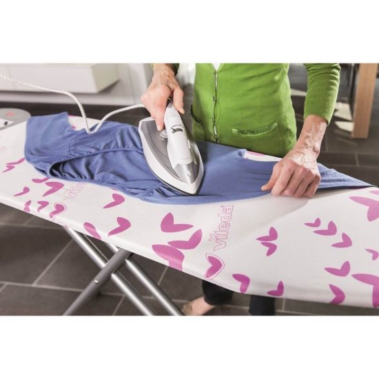 Masa de Calcat Vileda Eco, 120×38 cm, cu Suport Fier de Calcat si Priza Electrica, Multicolor, Masa de Calcat Haine, Masa de Calcat cu Suport pentru Fierul de Calcat, Masa de Calcat cu Priza, Masa de Calcat cu Suport de Fier de Calcat