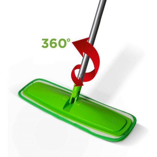 Mop Plat SCOTCH BRITE, Microfibra, Coada Metalica Rotatie 360, Culoare Verde, Mop Scotch-Brite, Mopuri Plate, Mopuri pentru Casa, Mop cu Coada Metalica, Mopuri din Microfibra, Accesorii Curatenie, Accesorii Menaj