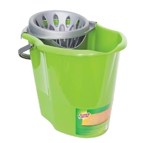 Set Galeata cu Storcator SCOTCH BRITE, 10x29x31 cm, 15L, Culoare Verde, Galeata pentru Curatenie Scotch Brite, Galeata pentru Mop, Galeti cu Storcator, Galeata pentru Uz Casnic