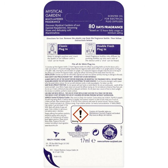 Rezerva Odorizant Electric Lichid AIR WICK, Mystical Garden, 19 ml, Parfum de Trandafiri si Zmeura, Odorizant Camera, Odorizant Electric de Camera, Rezerva Lichida Odorizant, Odorizant Electric Parfumat, Odorizant Lichid