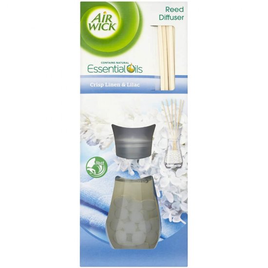 AIR WICK Betisoare Parfumate Reed Diffuser, Cool Linen, Cantitate 25 ml, Parfum Floral, Betisoare Parfumate pentru Camera, Odorizant Betisoare AIR WICK, Betisoare Parfumate Miros Floral, Odorizant Betisoare pentru Camera