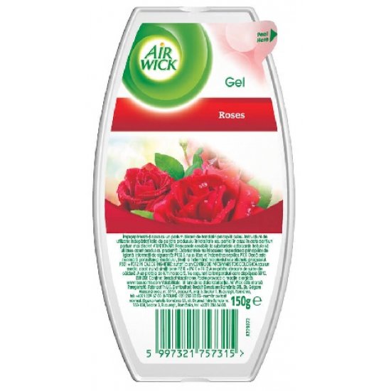 AIR WICK Odorizant Gel Roses, Cantitate 150 g, Parfum de Trandafiri, Odorizant de Camera, Odorizant tip Gel, Odorizant de Camera Air WICK, Gel Odorizant cu Trandafiri, Gel Odorizant pentru Camera, Odorizante AIR WICK
