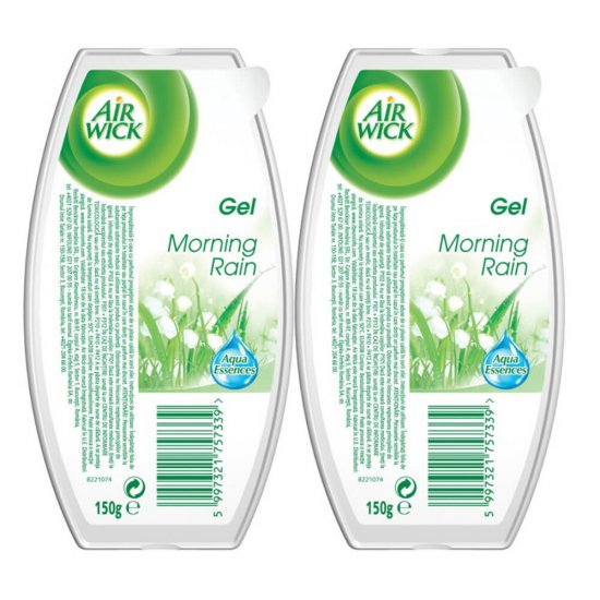 AIR WICK Odorizant Gel Morning Rain, 150 g, Parfum de Lacramioare, Odorizant de Camera, Odorizant Parfumat pentru Camera, Gel Odorizant Lacramioare, Air WICK Odorizant Gel, Gel Odorizant Parfumat, Odorizant pentru Camera AIR WICK