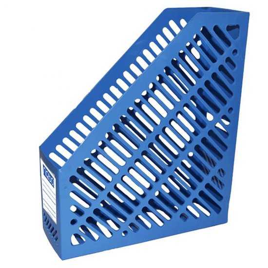 Suport Vertical din Plastic NEBO, Albastru, Dimensiuni 288x84x247 mm, Suport Documente, Suport Documente Albastru, Suport Documente din Plastic, Suport Documente Vertical, Organizator Documente, Organizator Reviste, Organizator Dosare