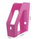 Suport Vertical Documente ECADA, Material Plastic, Roz, Suport Documente, Suport Documente Roz, Suport Documente din Plastic, Suport Documente Birou, Organizator Documente, Organizator Reviste, Organizator Dosare