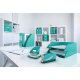 Suport Vertical Documente Leitz Wow, A4, Plastic, Turcoaz Metalizat, Suport Documente Leitz Wow, Suport Vertical pentru Documente, Suport Birou Documente, Suport de Birou pentru Documente, Suport Acte, Suport Hartii