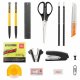 Suport Birou Model 2 Echipat Deli, 7 Compartimente, 16 Accesorii, Plastic, Negru, Suport Birou 7 Compartimente, Suport Birou Echipat 7 Compartimente, Suport Accesorii de Birou, Suport pentru Pixuri si Creioane, Suport Instrumente de Scris