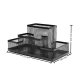 Organizator de Birou, 153x103x100 mm, 4 Compartimente, Suport pentru Accesorii din Plasa Metalica, Accesorii Birou, Suport Accesorii de Scris, Organizer Metalic