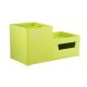Suport Birou Deli, 3 Compartimente si Sertar, Verde, Plastic, Suport pentru Birou, Suport de Birou, Suport Accesorii Birou, Suport Instrumente de Scris, Suport Birotica, Suport Birou cu 3 Compartimente si Sertar, Suport Birou cu Sertar Mic