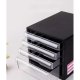 Suport Birou DACO, 4 Sertare, Plastic, 33.8x26.5x25 cm, Negru, Suport pentru Accesorii din Plastic Accesorii Birou, Suport Hartii, Organizator Plastic, Suport Instrumente de Birou, Organizator de Birou cu 4 Sertare