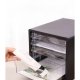 Suport Birou DACO, 4 Sertare, Plastic, 33.8x26.5x25 cm, Negru, Suport pentru Accesorii din Plastic Accesorii Birou, Suport Hartii, Organizator Plastic, Suport Instrumente de Birou, Organizator de Birou cu 4 Sertare