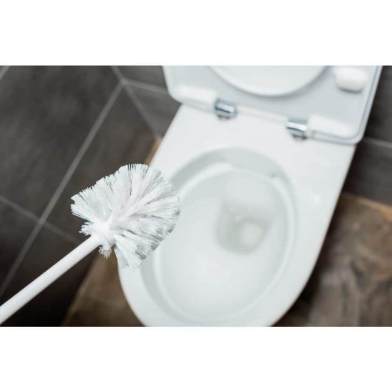Perie WC Perind, cu Coada si Suport, Alb, 1 Buc, Perie pentru WC cu Suport, Perie pentru Vasul de Toaleta, Perie Vas WC, Perie WC cu Coada si Suport, Perii pentru WC, Perii WC, Perie Curatare Vas WC, Perie pentru Curatarea Vasului de Toaleta