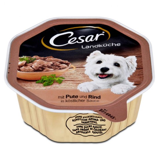 Hrana Umeda pentru Caini Cesar, Curcan si Vita, 150g, Hrana, Hrana pentru Caini, Hrana Umeda pentru Caini, Hrana pentru Caini Cesar, Hrana Caini Cesar, Mancare pentru Caini, Mancare Umeda pentru Caini, Hrana Umeda cu Carne